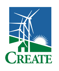 Create with a farm house sun and wind turbines